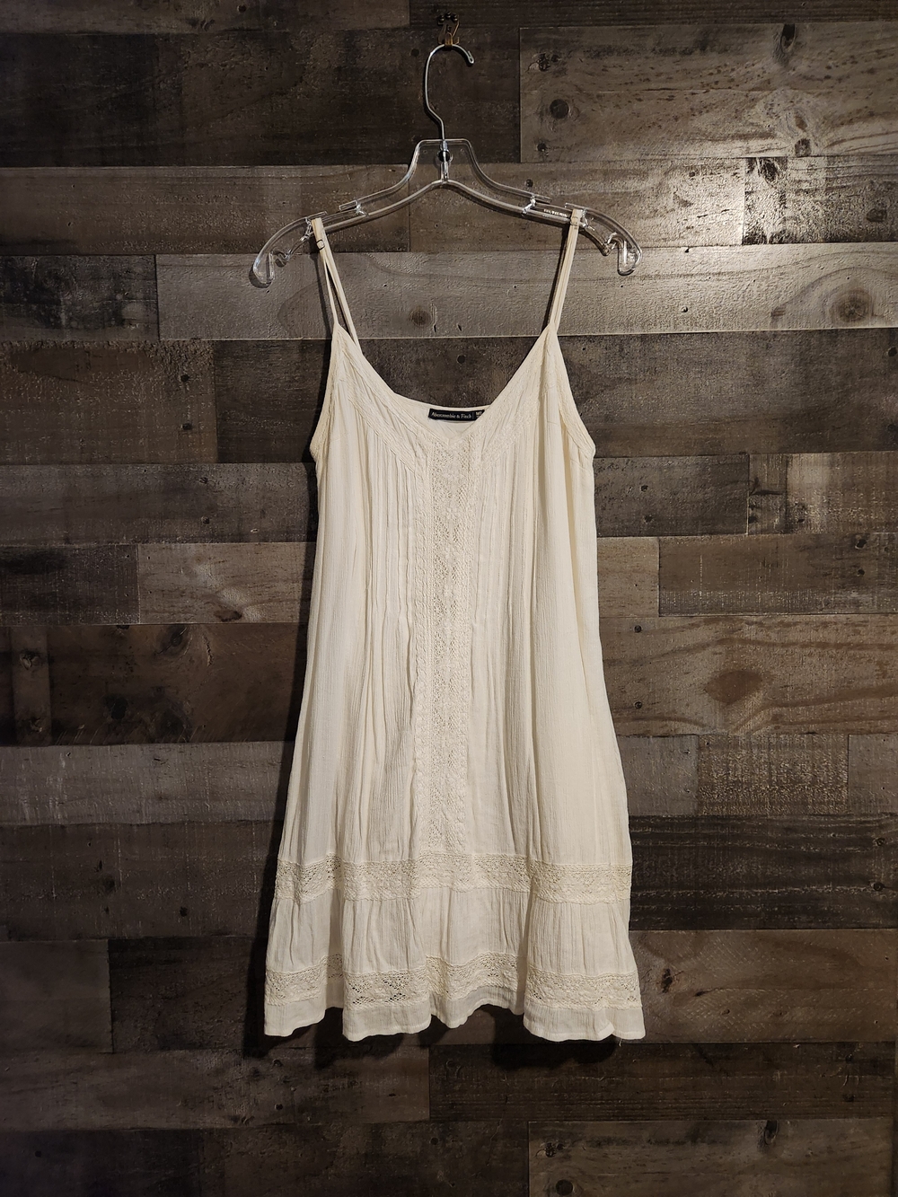 Abercrombie & Fitch Cream Lace-Trim Slip Dress - MT